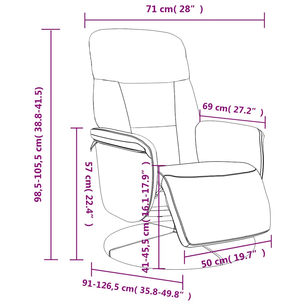Relaxation Armchair with Footrest Yellow Velvet