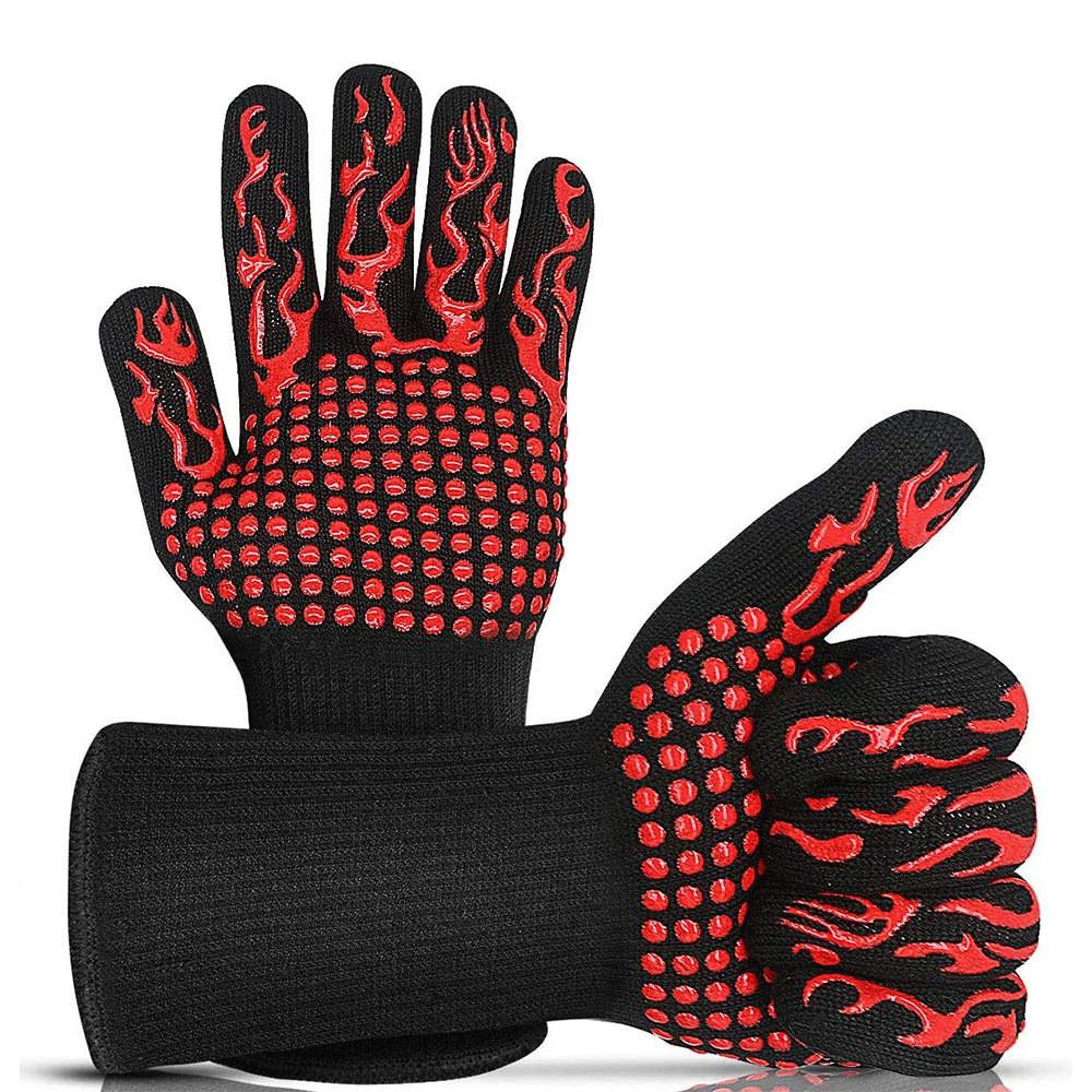 Luvas Resistentes ao Calor para Churrasco com Pegada de Silicone para Grelhar e Cozinhar ao Ar Livre