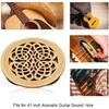 Wooden Guitar Soundhole Sound Hole Cover Guitar Block Protector Cover Made of Wood and Sponge for Acoustic Classic Guitar 41 Inch(Happiness knot)
