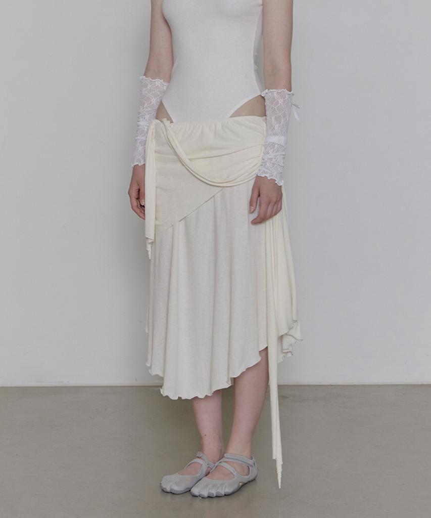 Deoenel Layered Jersey Skirt - [Cream]