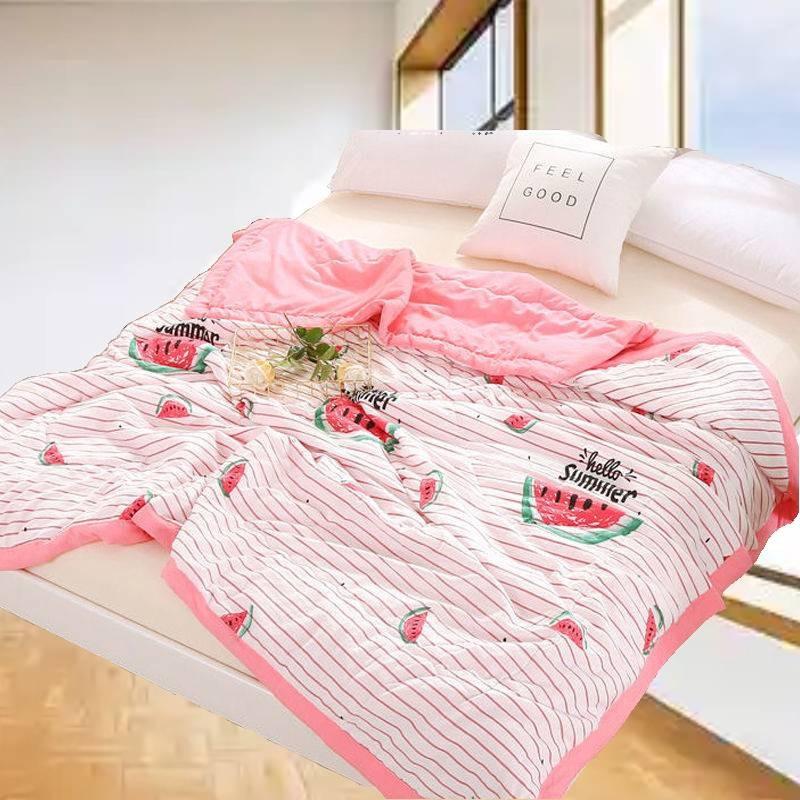 Washed Watermelon Printed Cotton Summer Air Conditioning Quilt For Bedroom Gift