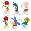 Non-Toxic Moc Insect Flower Building Blocks Flowerpot Bonsai Romantic Gift For Children Bricks Diy Potted Plants Model Kids Ornament