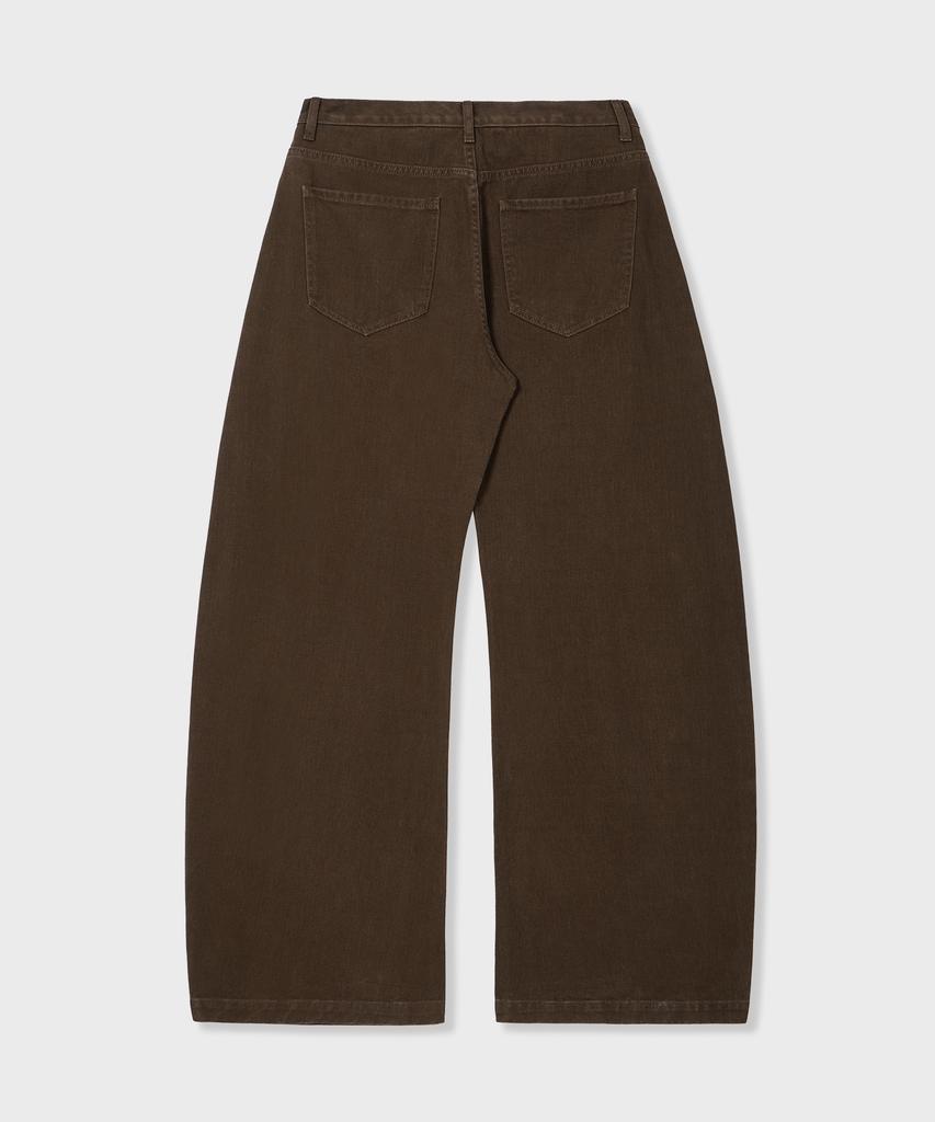 GLW High Curved Wide Cotton Pants Brown
