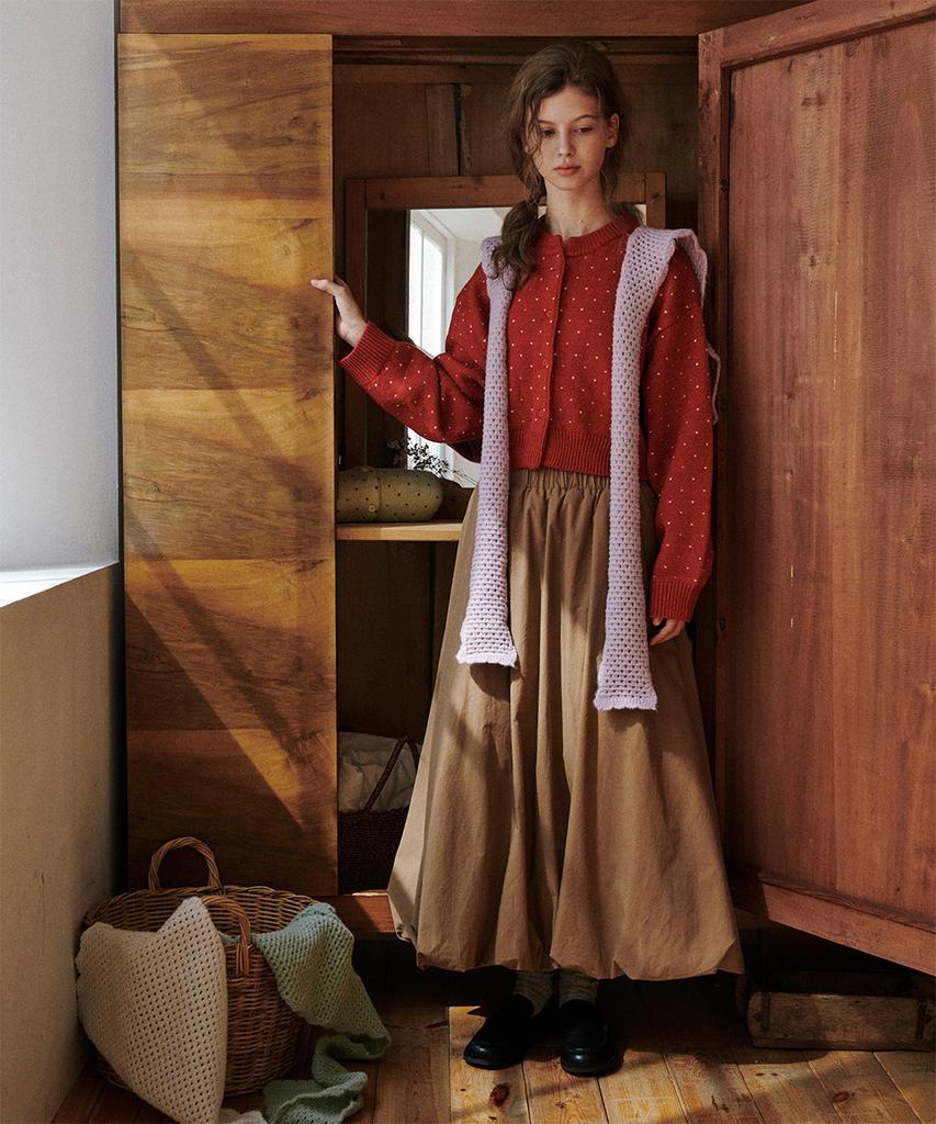 Belloel Balloon Long Skirt Brown