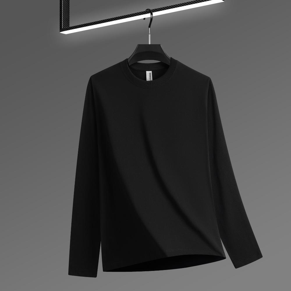 New Simple Basic Versatile Long-sleeved Men's Spring and Autumn High-quality Round Neck Inner Loose Bottoming Shirt Top