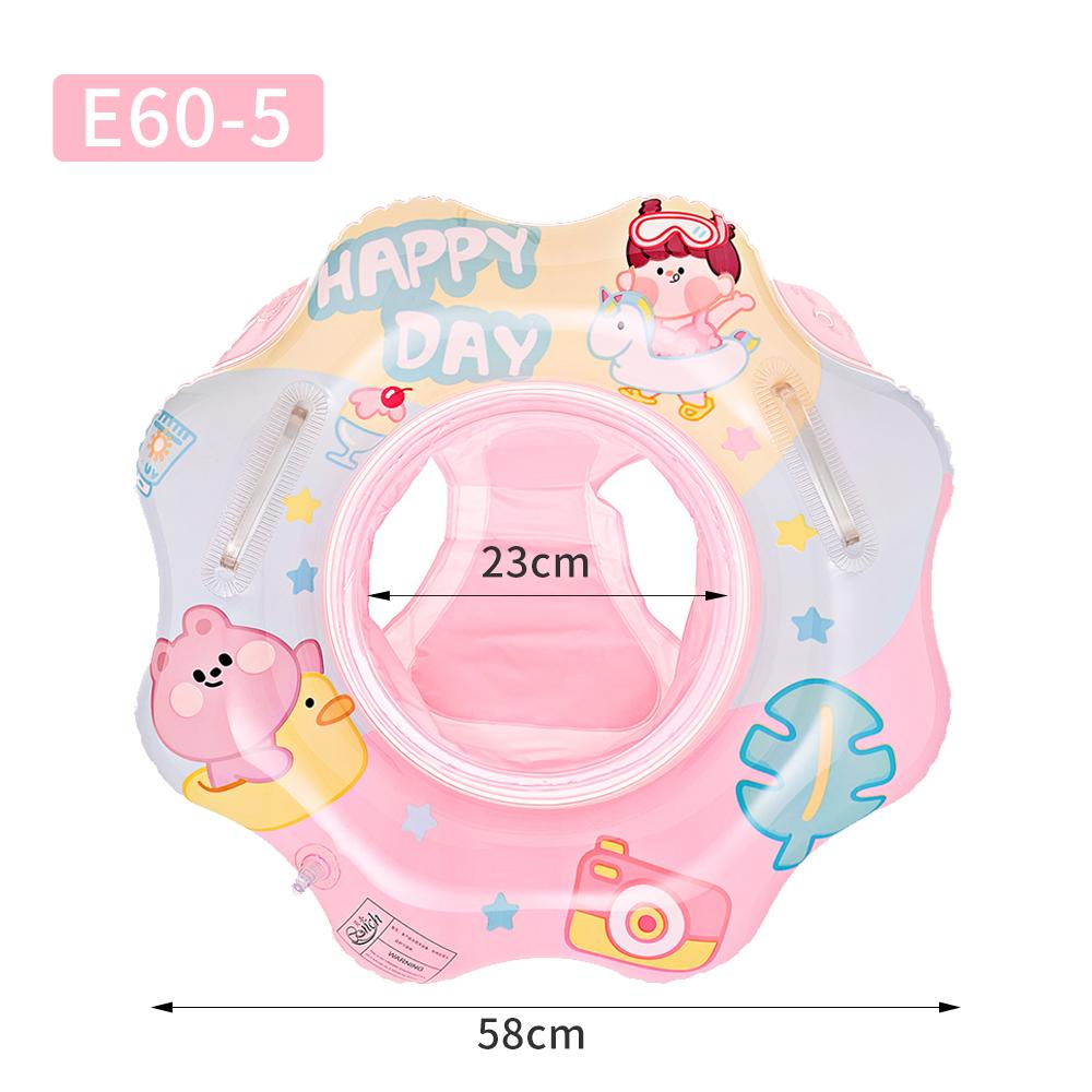 Toddler Inflatable Swim Seat Float with Glitter, Kids Pool Ring with Handles, Anti-Flip Baby Swimming Float