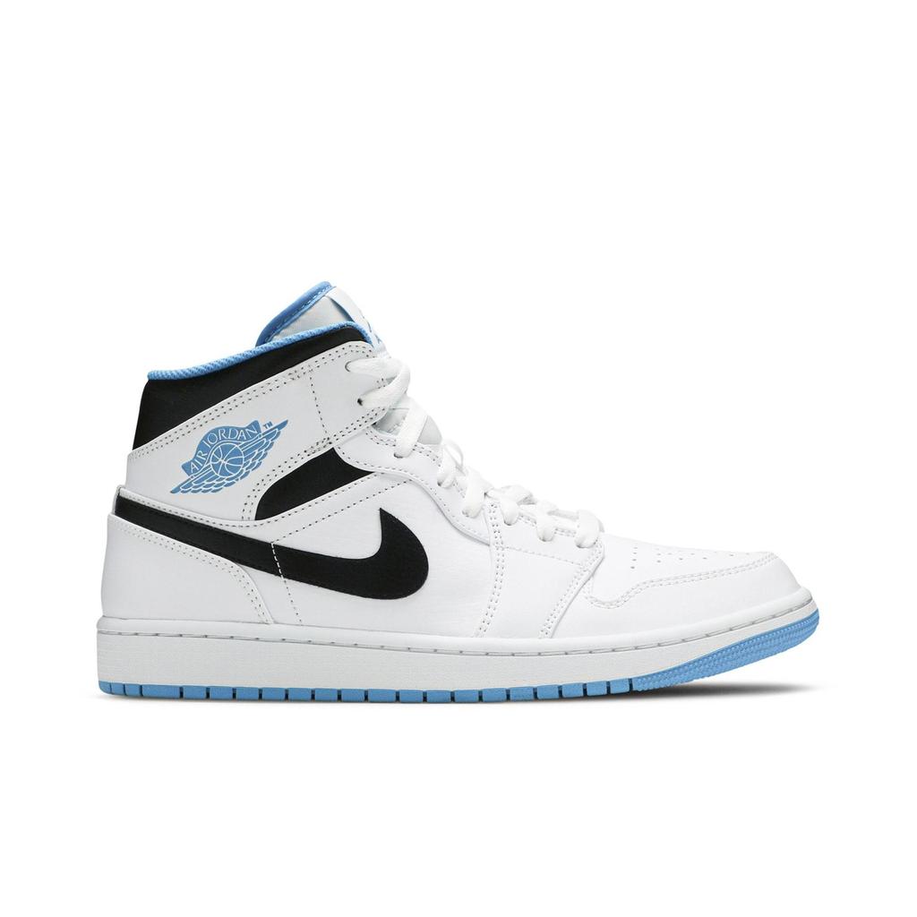 Air Jordan 1 Mid 'Laser Blue' (Unisex) White / Laser Blue / Black Vintage Basketball Shoes 554724 141