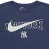 Nike X MLB Collaboration New York Yankees Large Logo Round Neck Short Sleeve Printed T-Shirt Kids Tops Navy-Blue 3Z3B7SAHG-NYY