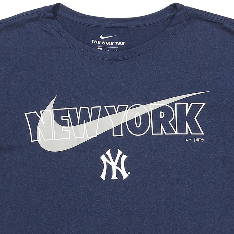 Nike X MLB Collaboration New York Yankees Large Logo Round Neck Short Sleeve Printed T-Shirt Kids Tops Navy-Blue 3Z3B7SAHG-NYY