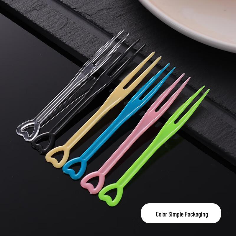 Disposable Heart-shaped Plastic Fruit Picks