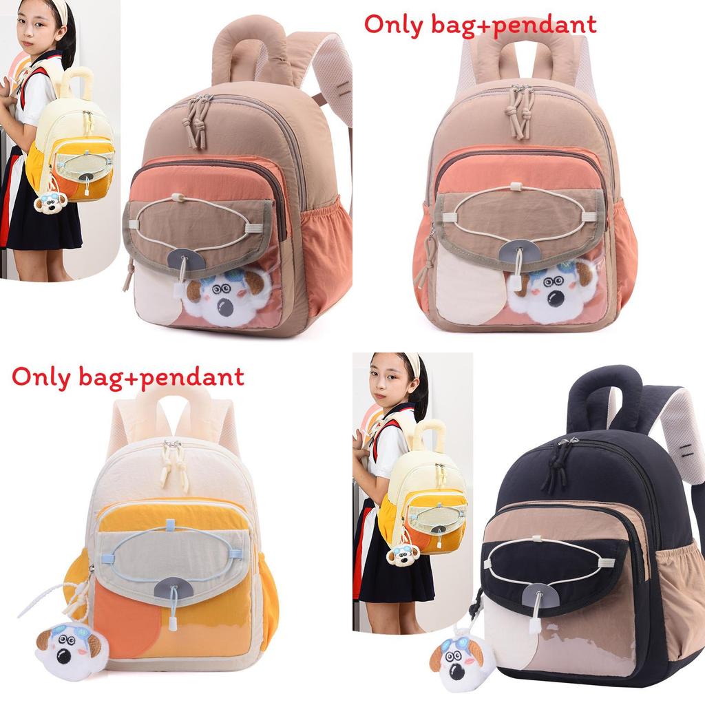 Kids Dualcolor Cartoon School Bag With Soft Polyester Lining For Outdoor Travel