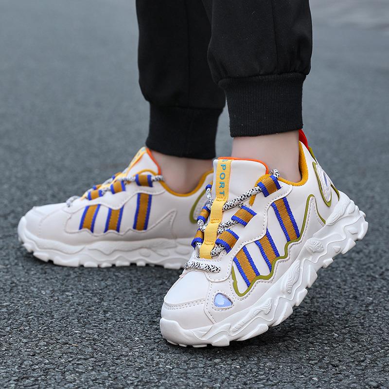 Fashion Leather Girl's Sports Shoes Autumn and Winter Children's Platform Sneakers Breathable Kids Running Shoes zapatos niña