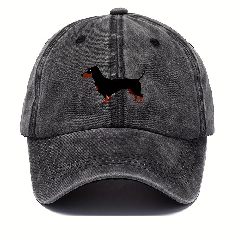 Retro Dachshund Baseball Cap for Both Men and Women, Adjustable and Cute Cartoon Design Suitable for Sports and Casual Wear