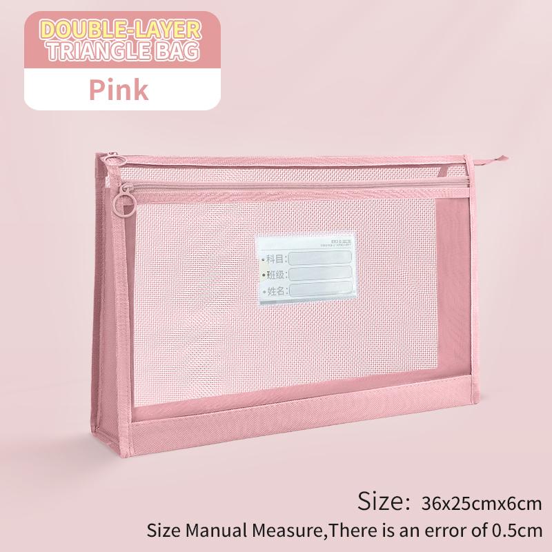 Startrichest Stationery Set Storage Bag A4 Double Layer Document Bag Kawaii Stationery Supply School Children Gift Box