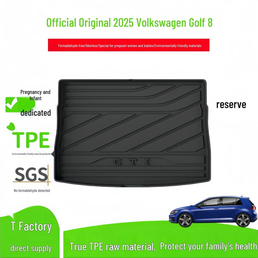 Volkswagen Golf 8 Trunk Mat 2025: Anti-Dirt TPE Liner
