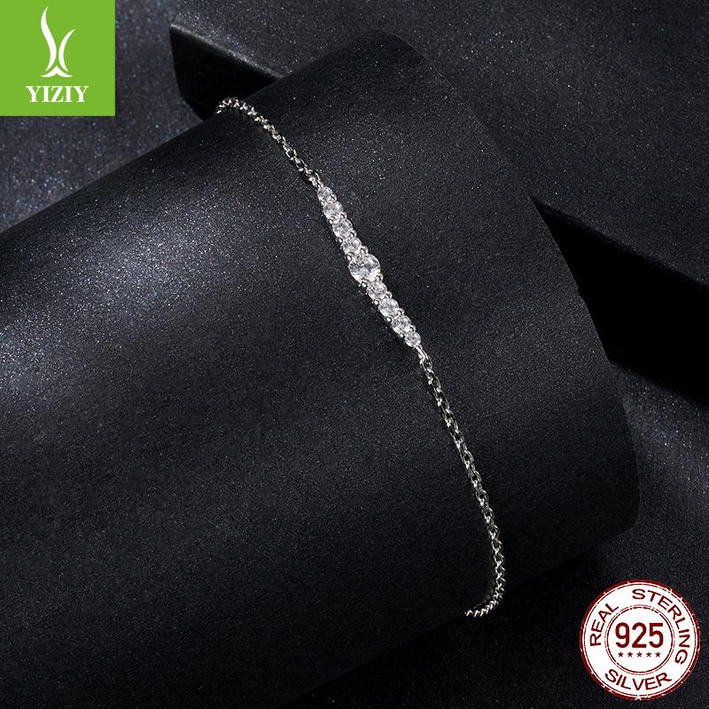 Enkelt Moissanit Armband S925 Sterling Silver Moissanit Diamantsmycken För Kvinnors Nisch High-End Lätt Lyx Ins Stil