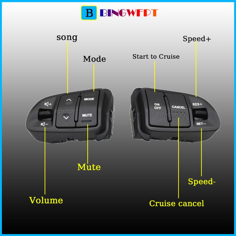 With Wire Car Steering Wheel Audio Cruise Control Buttons For Kia Sportage 2011 2012 2013 2014 2016 96700-3W502 96700-4T000