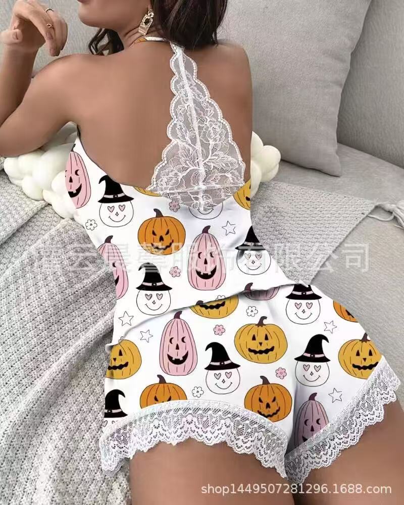 European and American loungewear four seasons new casual pajamas women's milk silk fabric vest sleeveless shorts set