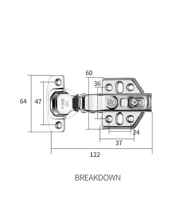 Factory Direct 304 Sales Stainless Steel Hydraulic Hinges Fixed Silent Hardware Pipe Hinges Wooden Door Hinges