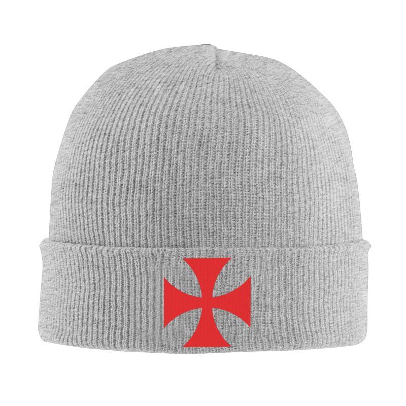 Custom Knights Templar Flag Bonnets Knitted Hat Warm Soft Beanies Hats Autumn Winter Outdoor Head Wrap Caps for Adults Men Women