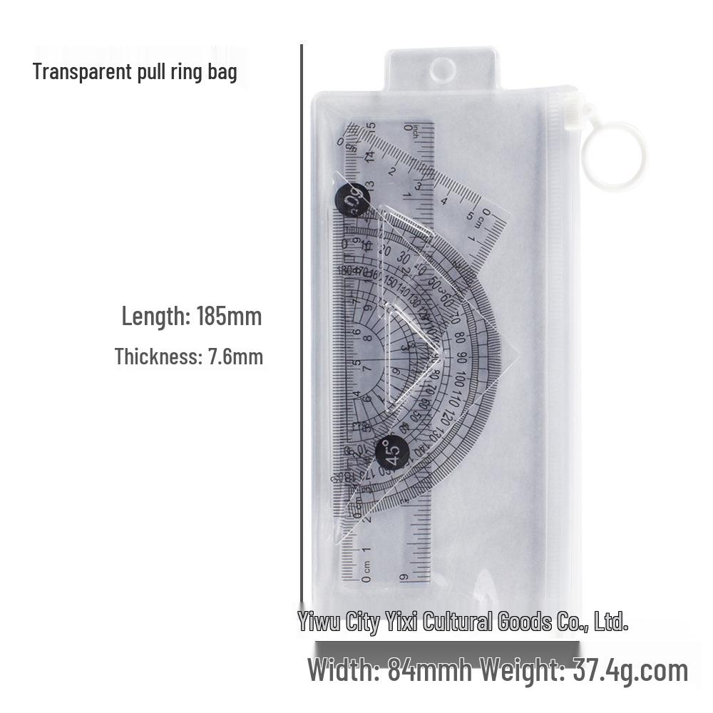 4-Piece Measuring Tool Set for Primary Students: 15cm Straight & Triangle Rulers 15cm Ruler Set