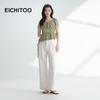 EICHITOO Women's Plaid V-Neck Short-Sleeved Shirt