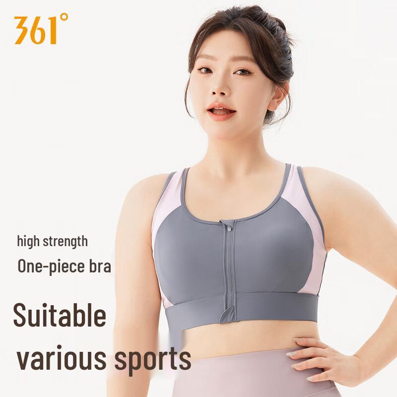 361° Women s Plus Size Front-Zip High Support Sports Bra XL