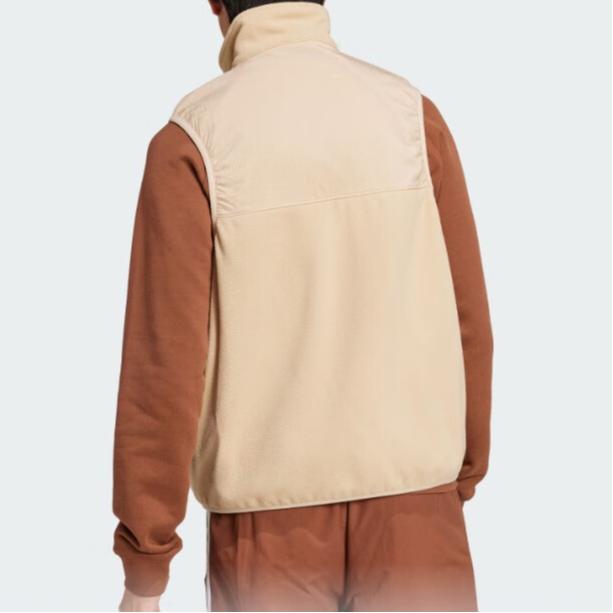 Adidas Originals Sports Casual Warm Zip Vest Men Vests Light-Brown IZ2483
