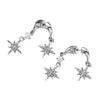 1 Paire Boucles d'Oreilles Femme Double Étoile à Huit Branches Pendentif Strass Incrusté Boucle d'Oreille à Tige Design Boucles d'Oreilles Pendantes Bijoux Cadeau