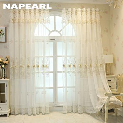 1pz Tenda Ricamata Trasparente Lusso Europeo Tulle Bianco Trasparente per Soggiorno Camera da Letto Decorazione Finestra Arredamento Casa