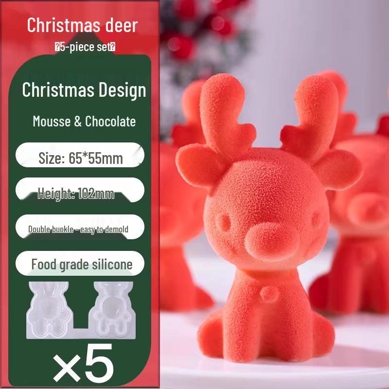 Silicone Christmas Sleigh Mold: Food-Grade Chocolate Shells for Fun Festive Cake and Mousse Decorations