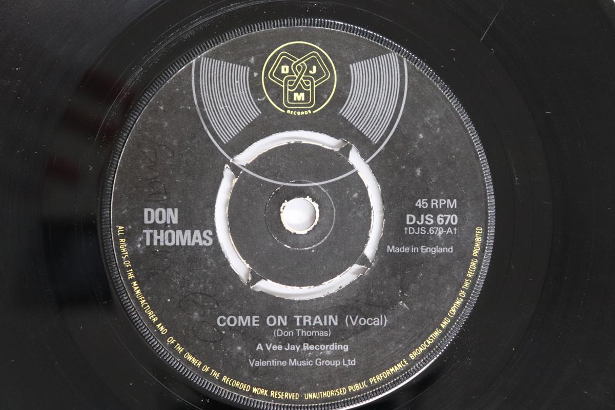 

7-дюймовая пластинка ДОН ТОМАС - Давай, поезд DJS670 DJM Records 1976 UK Соул/Фанк Б/У