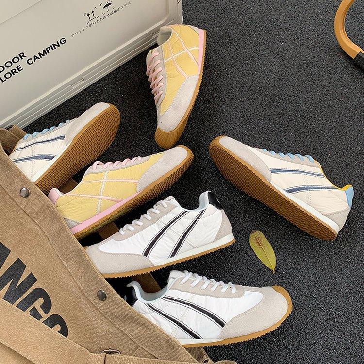 Ballet training shoes women's 2025 spring new flat-soled retro ugly cute color matching Forrest Gump shoes soft-soled casual sports shoes