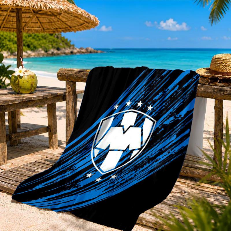 Monter-rey Football Crest Art Printed Microfiber Beach Towel, Soft And Absorbent, Quick-Dry, Ideal for Summer Travel, Beach Essential, Swimming Pool
