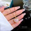 Light Luxury Full Diamond Micro-Inlaid Zircon Mermaid Ji Love Necklace Copper Electroplated Real Gold Pendant