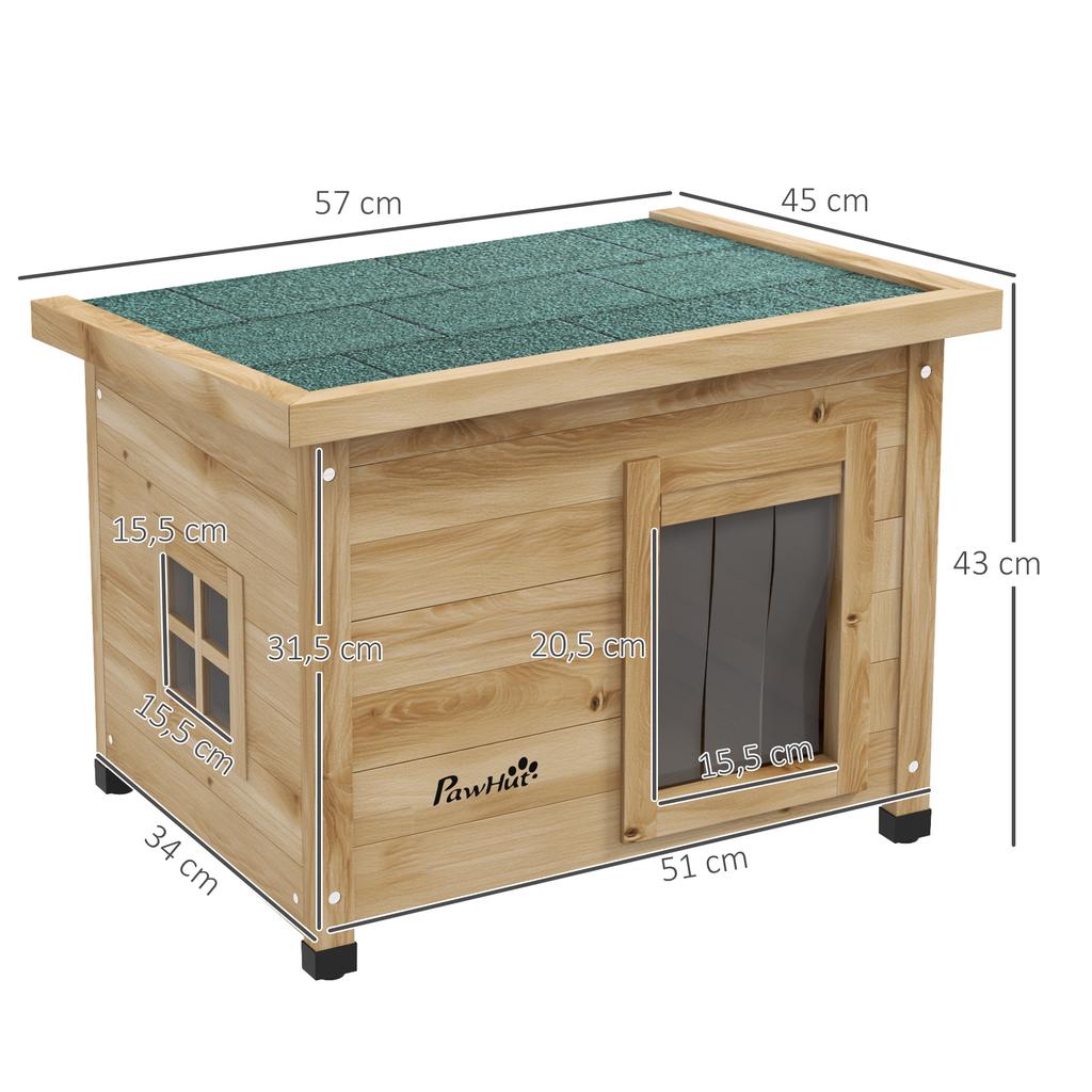 Cat House, Cat Hut, Cat Cave, Weatherproof, Suitable for Cats Up To 6 Kg, 57 Cm X 45 Cm X 43 Cm, Natural