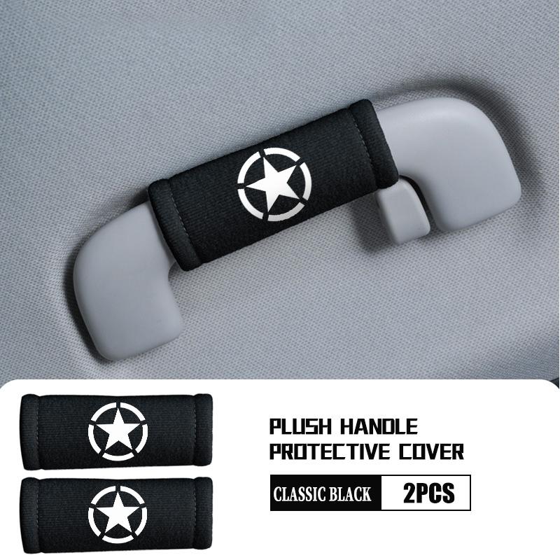 For Jeep Car Interior Suede Roof Handle Plush Protective Cover Auto Accessories Cherokee Patriot Liberty Wrangler JK JL AKX1