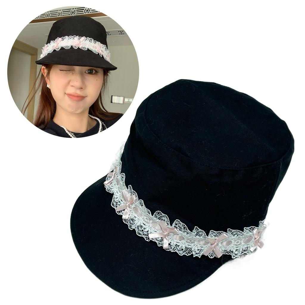 Lace Bowknot Peaked Cap for Teens Girl Summer Peaked Hat Fashion Spring Sun Hats for Women Outdoor Camping Shopping Cap