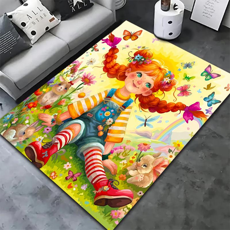 Pippi Carpet Rug For Living Room Bedroom Home Sofa Decoration Kids Play Nonslip Floor Mat