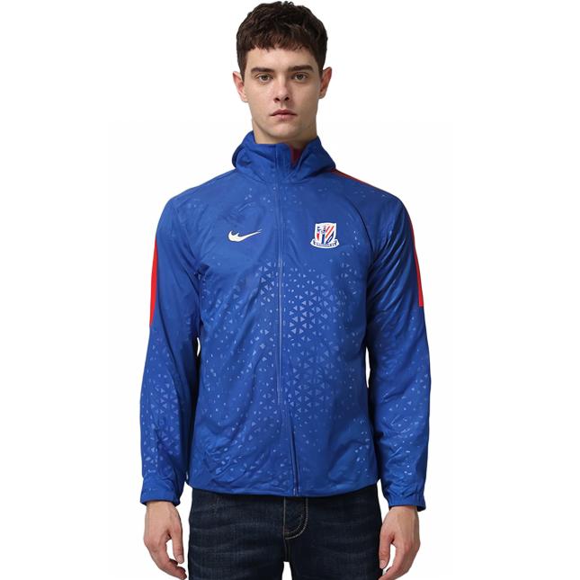 Nike AWF Logo Print Hooded Long Sleeve Jacket Men Jacket Sport-Blue Havana-Red White CT6604-485