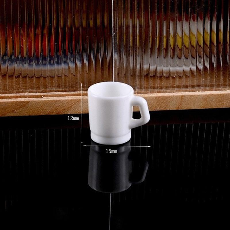 1/12 Dollhouse Simulation Pure White Simple Cup Model Dollhouse Miniature Kitchen Decoration Micro Scene Construction Props