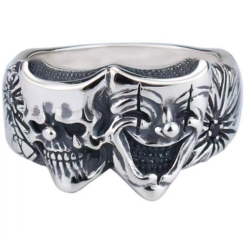 Double Sided Clown Ring Men's Retro Trendy Ring With An Open Mouth Ring