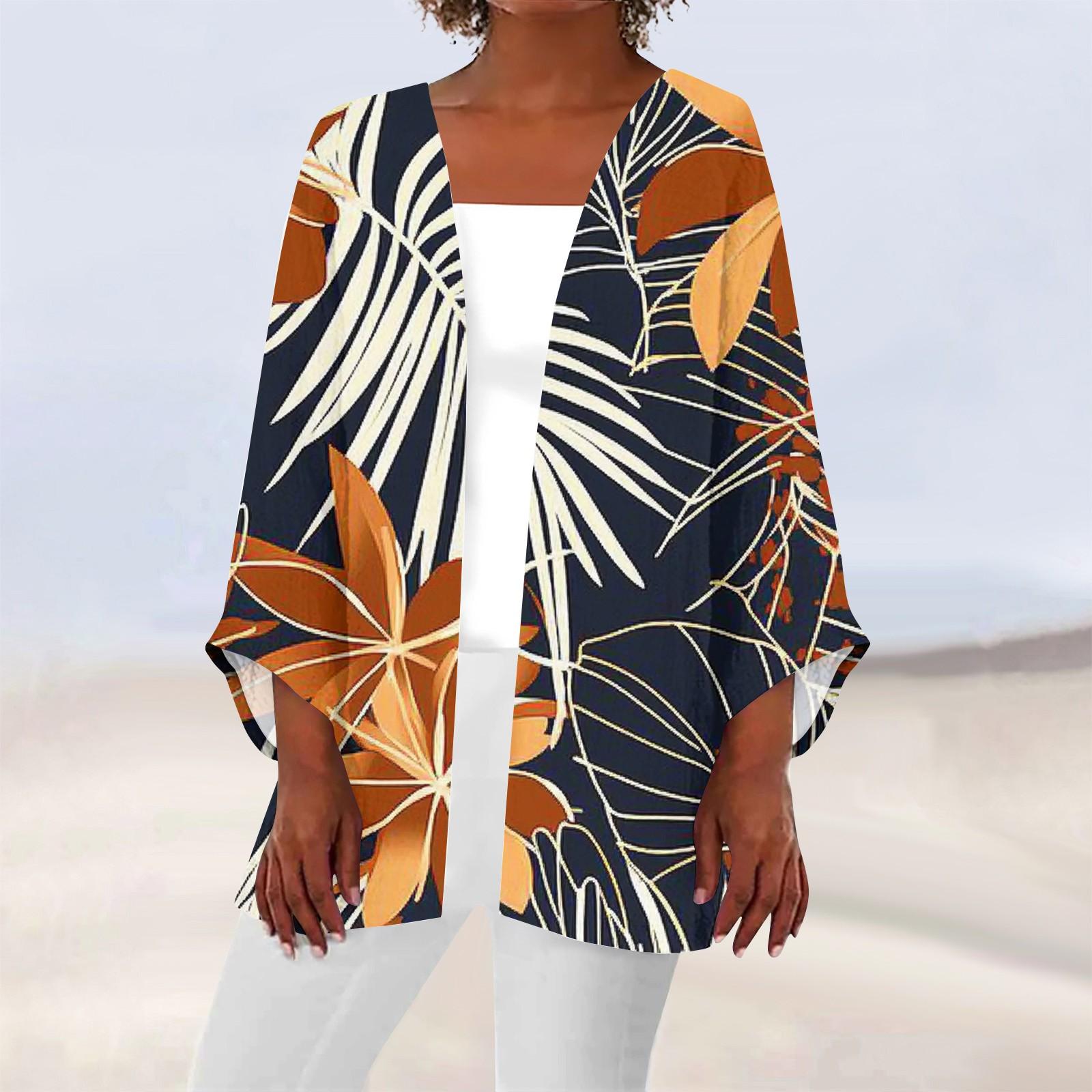 

Женская повседневная модная легкая куртка средней длины с принтом, кардиган XXXXL