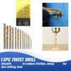 13Pcs Metric Drill Bit Set 3/16 To 1/2 Inch For Glass Metal Tile Concrete Masonry Professional Electric Drilling