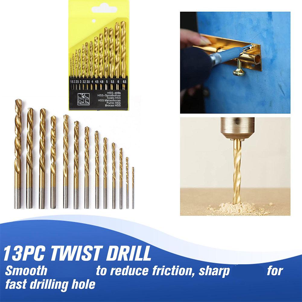 13Pcs Metric Drill Bit Set 3/16 To 1/2 Inch For Glass Metal Tile Concrete Masonry Professional Electric Drilling