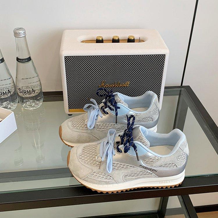 

Senna Chenguang~ Mesh Forrest Gump shoes women s summer breathable thick-soled heightening sports shoes women s 2025 casual moral training shoes 35 серый