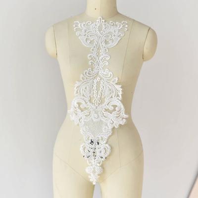 Übergroßes High-End Besticktes Spitze High-End Baumwollgarn Pailletten Applikation Hochzeitskleid DIY Applikation Zubehör Material