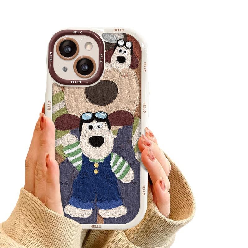 

Подходит для чехла для мобильного телефона Apple 14promax iPhone 13/15 Масляная живопись Милая собака 11/12 Ниша Xs/xr iPhone SE (2nd Generation)