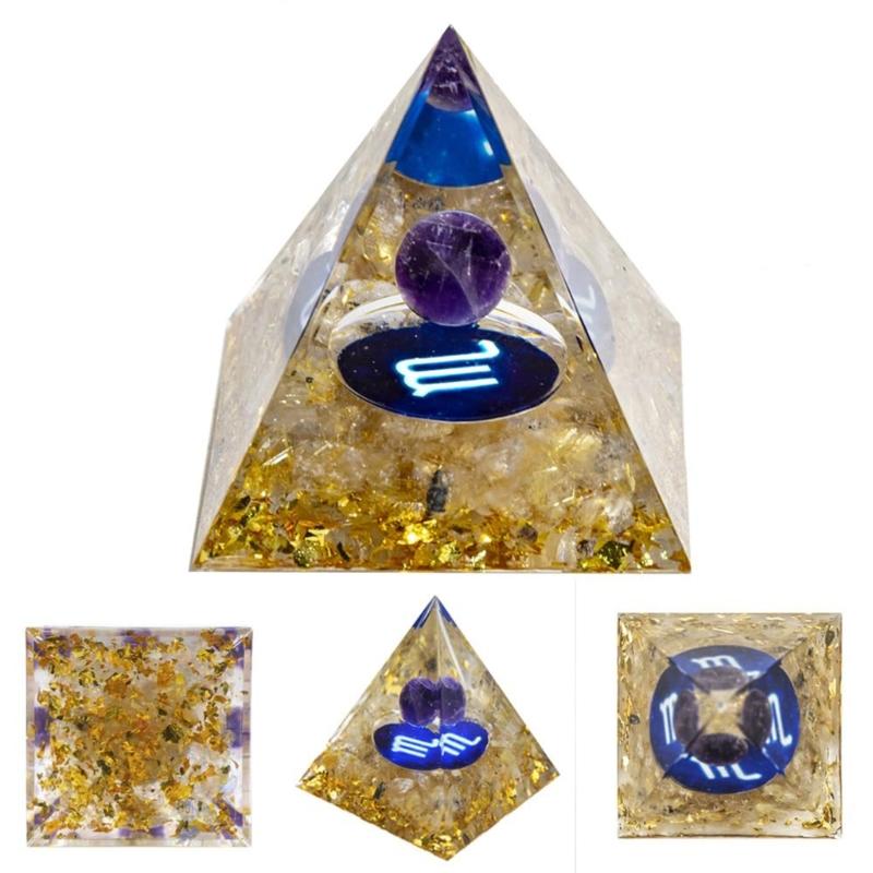 Zodiacs Orgone Pyramid Zodiacs Healings Crystals Stone Chakras Reiki Orgonite Crystals Pyramid Lucky Energys Home Decors