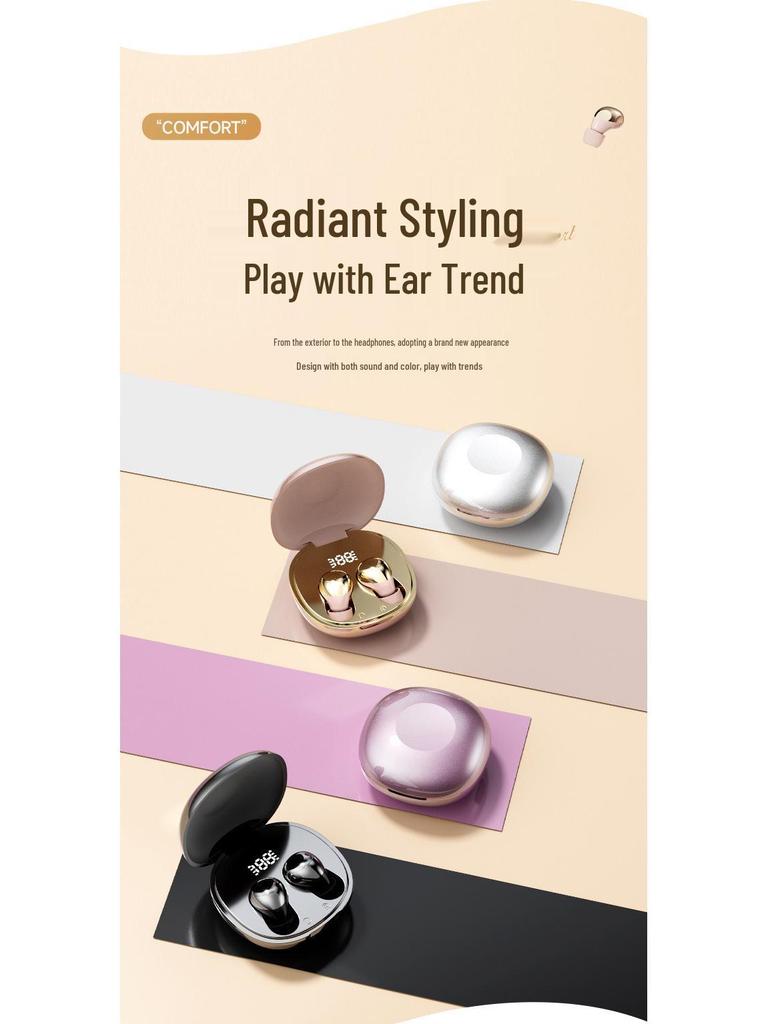 Invisible Bean Sleep TWS Bluetooth Earbuds with Digital Display